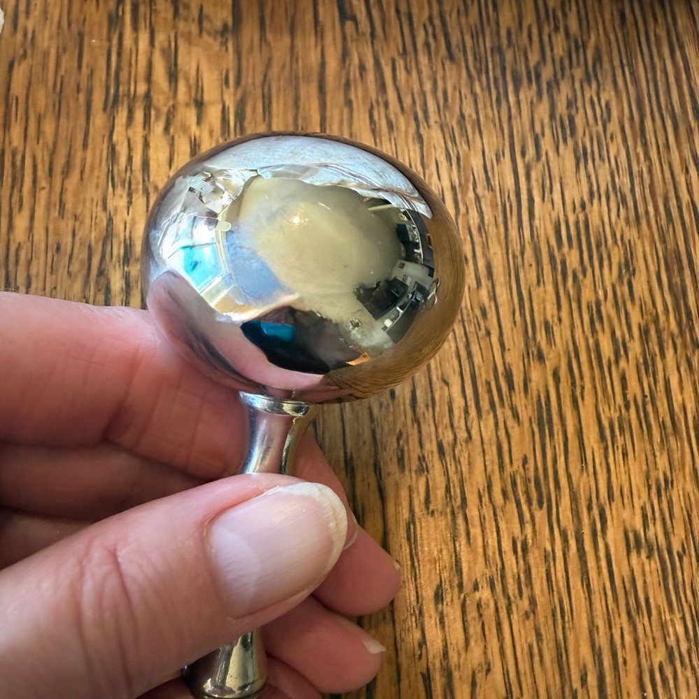 Red Envelope Silver Plated Baby Rattle Classic Dumbbell - Picture 12 of 16